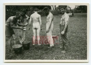 WK2 ORIGINAL DEUTSCHES AKTFOTO AKT NACKTE NACKTE SOLDATEN BADEN - Bild 1 von 1