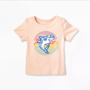 Girl's Short Sleeve Shark Graphic Print T-Shirt, Cat & Jack (Size 5T) ~ NEW!!! - Picture 1 of 6