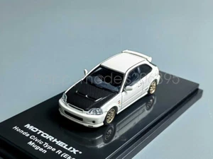 MH Escala 1:64 Blanco Para Civic Tipo R EK9 Mugen Modelo Deportivo Diecast Metal Coche - Imagen 1 de 12