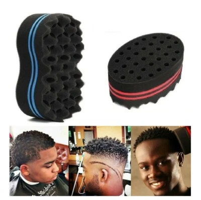 2PCS Hair Sponge Magic Barber Brush Twist Curl Dreads Locking Afro Coil Comb - Image 1 of 4