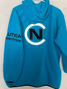 VTG 90s Nautica Competition Mens L Spell Out Zip Fleece Extreme Performance Gear - Picture 1 of 4