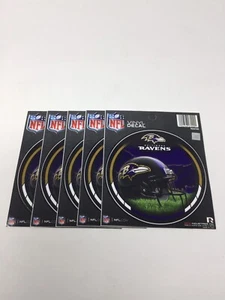 Baltimore Ravens NFL Football Round Vinyl Decal Stickers 4.5 Inch Set Of 5 - Picture 1 of 4