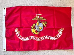 United States Marine Corps Red Nylon 2' x 3' Flag Dura-Lite EXC - Picture 1 of 4