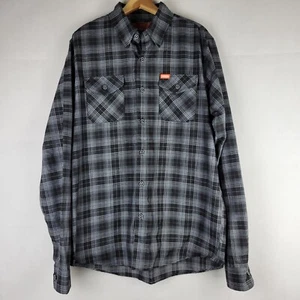 Dixxon Flannel Company The Backroad Large Tall schwarz grau D Tech Hemd mit Knopfleiste - Bild 1 von 7