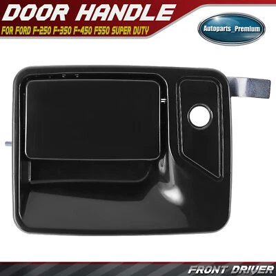 Manija de puerta exterior delantera izquierda negra con cerradura para Ford F-250 F-350 Super Duty Foto 1 de 4
