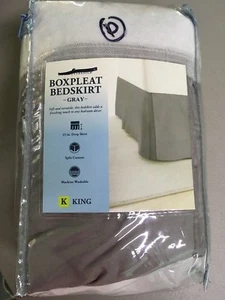Falda de cama Home Classics BoxPleat KING GRIS 15" caída nueva #604 - Imagen 1 de 7