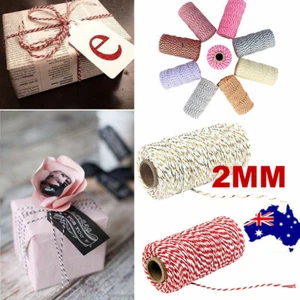 2mm*100m Bakers Christmas Cotton Cord Bundle Wrapping Craft Twine Gifts String - Picture 1 of 14