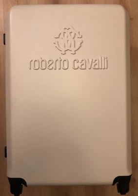 Roberto Cavalli Logo Expandable Hardside Spinner 28" Large Suitcase - White - Image 1 of 4