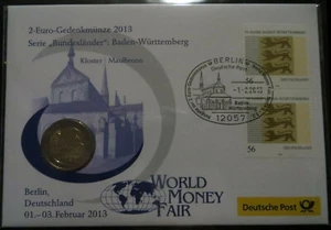 Bund Numisbrief World Money Fair 2013 - 2 € -Baden-Würtenberg -Kloster Maulbornn - Bild 1 von 1