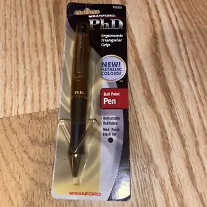 2000 Vintage 69302 Sanford BROWN METALLIC PhD Black Ball Point Pen Made In Japan - Picture 1 of 5