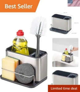Brushed Finish Sink Caddy: Large Stainless Steel Organizer for Cleaning Supplies - Picture 1 of 7