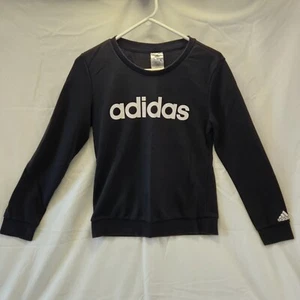 Adidas Sweatshirt Pullover Long Sleeve Logo Black Comfy Casual Size S - Picture 1 of 3