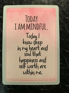Affirmation Card TODAY I AM MINDFUL  Keepsake Wallet Card INSPIRATIONAL - Picture 1 of 3