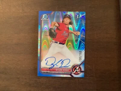 2022 Bowman Chrome Blue RayWave Autograph Dylan Dodd Auto 130/150 - Image 1 of 2