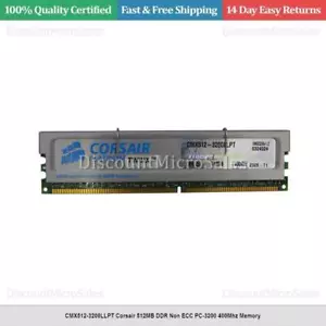 CMX512-3200LLPT Corsair 512MB DDR Non ECC PC-3200 400Mhz Memory - Picture 1 of 1