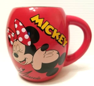 Disney Minnie & Mickey Mouse Kiss on the Cheek 18oz Ceramic Mug - Picture 1 of 9