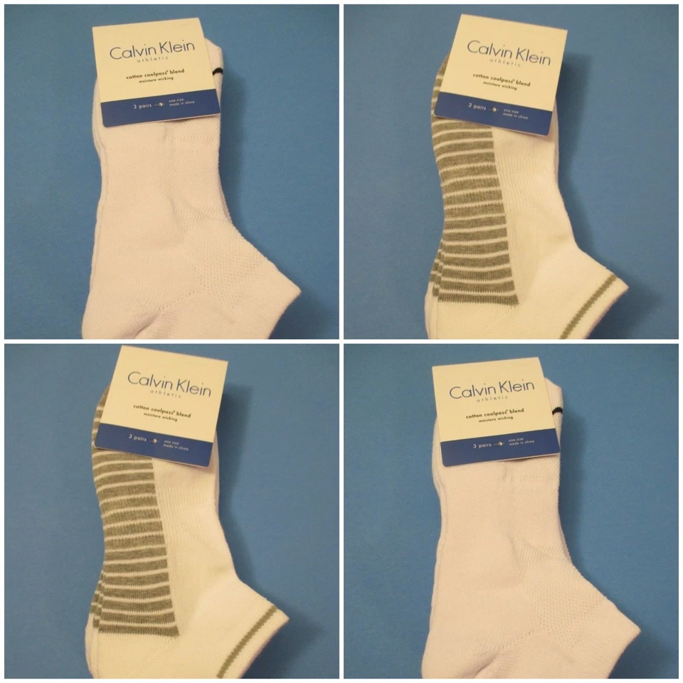 2 Mens Calvin Klein Cotton Coolpass Blend Moisture Wicking Sports Athletic Socks