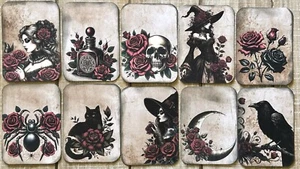 Gothic Rosen Junk Journal Kartenaufleger 10er Set Junk Journal Karten Gothic Rose - Bild 1 von 5