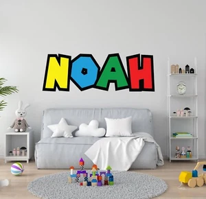 Custom Name Wall Decal - Personalized Name Wall Sticker - Mario Wall Sticker - Picture 1 of 10