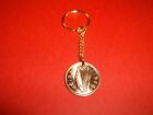 HALF PENNY COIN - IRISH - EIRE - GOLD KEY RING - SOW & PIGLETS - 1928 to 1966