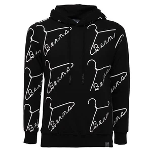 7948AB felpa uomo BERNA black cotton hoodie sweatshirt men - Imagen 1 de 4