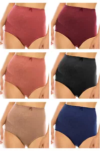 2 6 Pack Women High Waist Light Tummy Control Full Coverage Satin Brief 077 S-XL - Picture 1 of 4