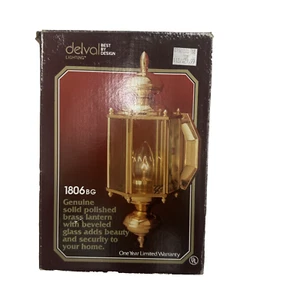 Delval Lighting 1806 BG Polished Brass Lantern Outdoor Fixture NIP Hexagon - Picture 1 of 4
