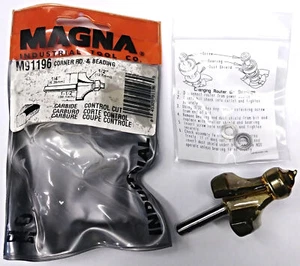 Magna M91196 1/2" Corner Round & Beading Router Bit 1/4" Shank USA - Picture 1 of 1