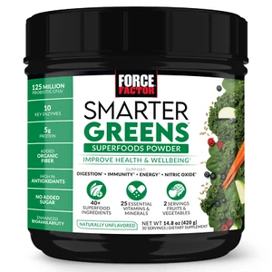 Force Factor Smarter Greens Superfoods Powder, Boost Energy, Improve Digestion - Picture 1 of 8