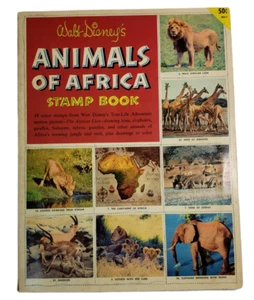 Walt Disney's Animals of Africa Stamp Book 1956 Pasted Stamps - Picture 1 of 4