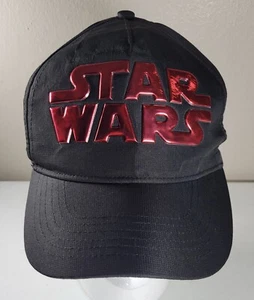 Star Wars Hat DISNEY PARKS ADULT BLACK Red Raised Letters Adjustable Strap - Picture 1 of 8