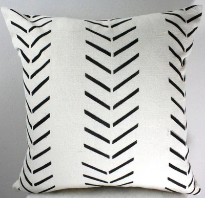 Double Sided White Mudcloth Pillow Cover| Mudcloth Pillowcase| Sofa Cushion - Image 1 of 4