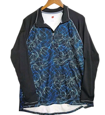 Pullover Hanes Sport Mujer Cuarto Cremallera, Ébano/Azul Cielo Remolino Talla 2XL Foto 1 de 4