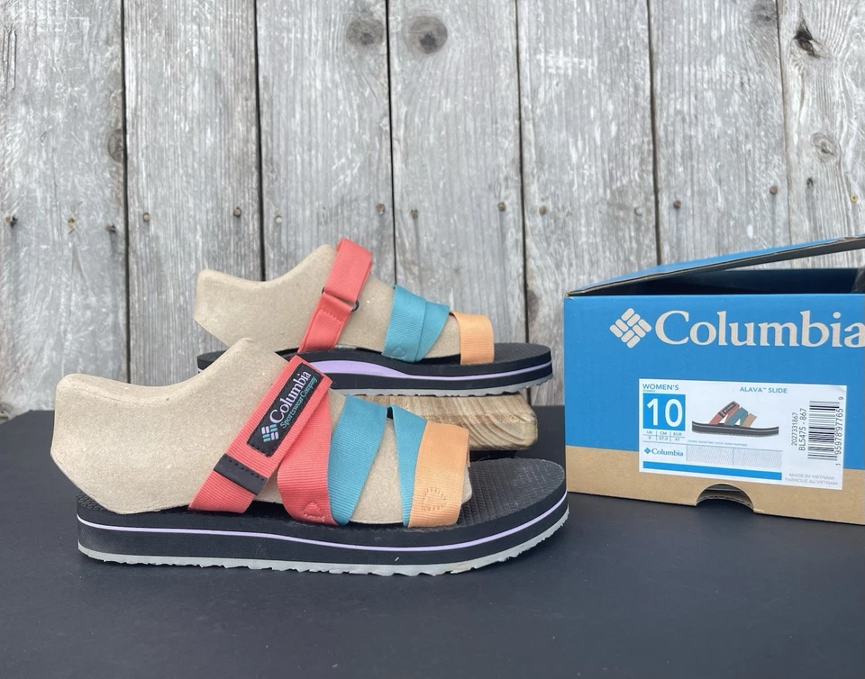 Sandalia Columbia Alava Slide Multicolor Lychee/Pacific Rim Para Mujer Talla 10 Nueva con Etiquetas Foto 1 de 4