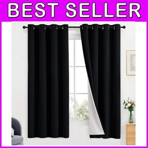 Elegant Blackout Curtains with Thermal Insulation - Grommet Style, 2 Panels - Picture 1 of 11