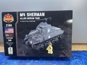 Tanque mediano Brickmania M4 Sherman Segunda Guerra Mundial aliado BKM2184 540 PIEZAS SEGUNDA GUERRA MUNDIAL EE. UU. - Imagen 1 de 10
