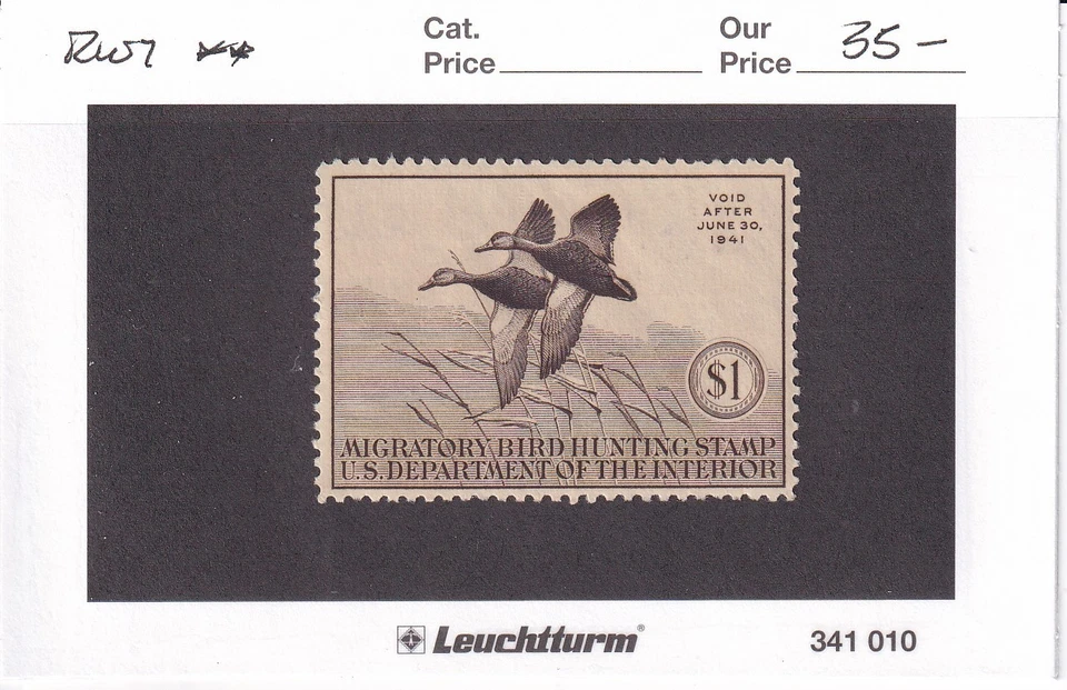 U.S.: Sc # RW7, $1 Federal Duck Hunting Stamp, MNH (E15618) - Image 1 of 1