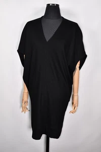 Vestido Helmut Lang Sonar Negro Lana Cuello en V Minimalista Para Mujer Talla L - Imagen 1 de 10
