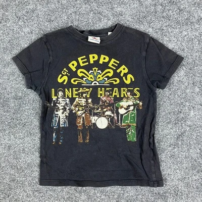 Camiseta Comida Chatarra Juvenil XS Negra Sgt Peppers Beatles Gráfico Banda Camiseta Manga Corta Foto 1 de 4