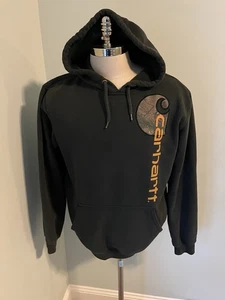 Carhartt Mens Hoodie Sweatshirt Black Camo Sz Medium Pullover Hunting Fade - Picture 1 of 4