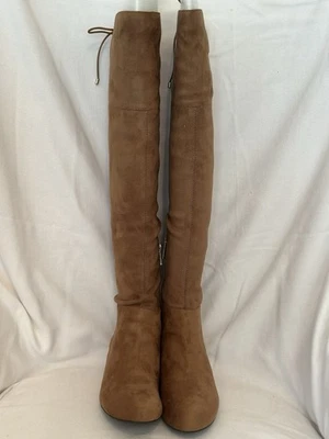 Botas Jessica Simpson Baiden acima do joelho altura marrom mel microsuede 8,5M nova na caixa - Imagem 1 de 4