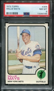 1973 Topps Baseball # 305 Willie Mays (NM-MT) Near Mint to Mint PSA 8 - Bild 1 von 2