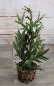 Pottery Barn Lit Pine Tree Small in Basket 18" - Picture 1 of 6