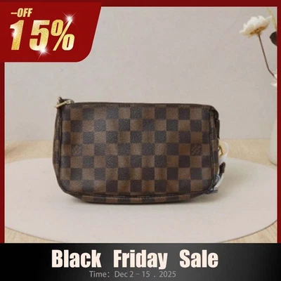Louis Vuitton Pochette Accesorios Damier Level Lona ebayAG Auténtico Foto 1 de 4