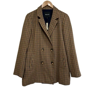 NWT Madewell Caldwell Double-Breasted Women's Blazer in Desert Check Medium - Picture 1 of 17
