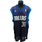 Adidas Mens Blue Dallas Mavericks Terry 31 Basketball Jersey Small