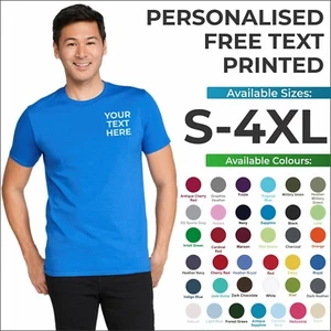 Personalised Custom Printed Gildan SoftStyle Ringspun T-Shirt Casual Tee Shirt T - Picture 1 of 113