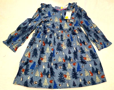 Vestido Mini Boden Volantes en Niveles Zorro Erizo Azul Nuevo con Etiquetas Nuevo 5-6 Foto 1 de 4