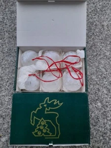 Glas Lauscha Weihnachtskugeln Weiß Eislack 12 Stück Ø 8 cm Christbaumkugeln - Bild 1 von 2