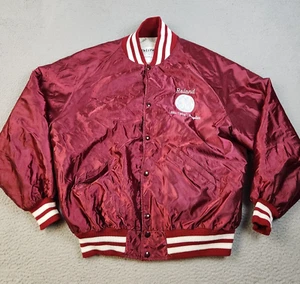 VTG Satin Bomber Jacket Mens Extra Large Quilted Maroon GE General Electric USA - Picture 1 of 13